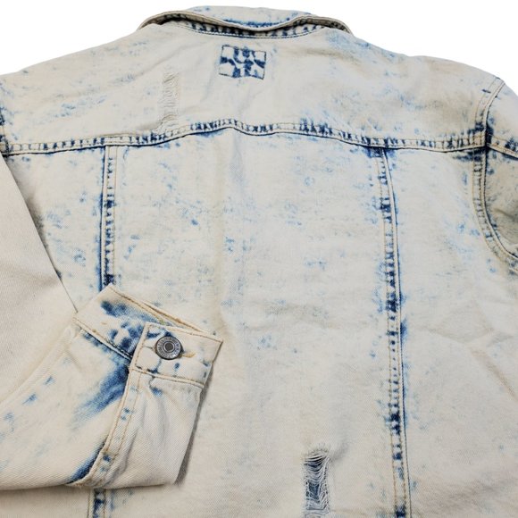 Destroyed Bleach-out Premium Denim Jacket Teen Girls 9-10 Forever 21 New no Tags - Picture 8 of 8